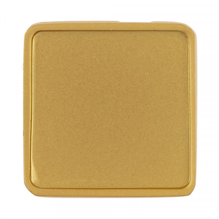 Квадратный шильдик на резинку Epoxi, матовый золотистый