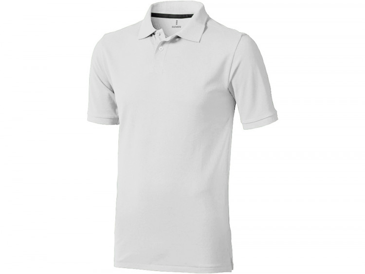 Calgary мужская футболка-поло с коротким рукавом, белый