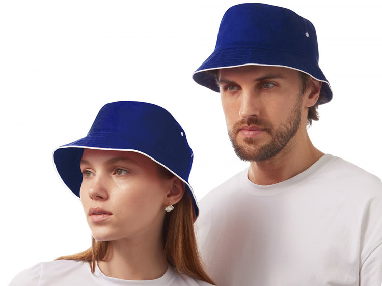 Панама с контрастной окантовкой , классический синий/белый