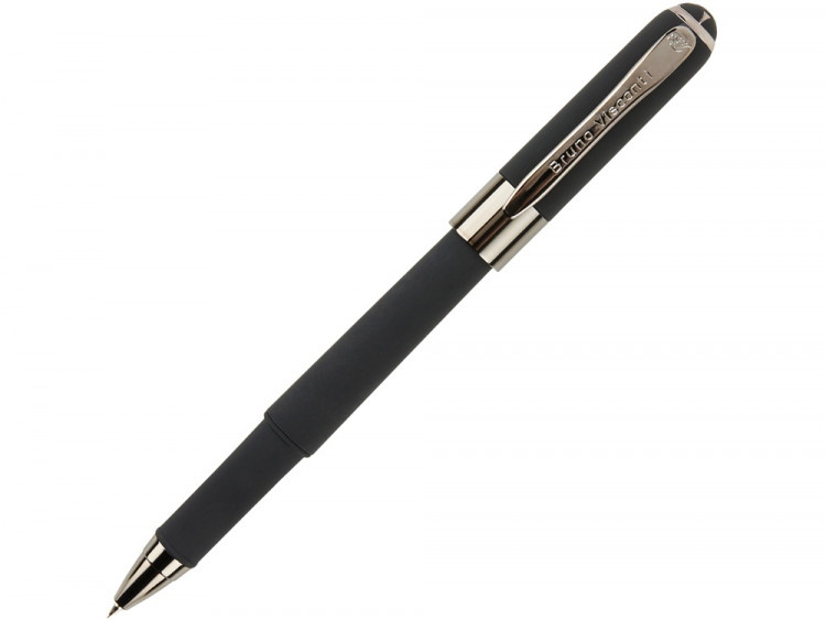 Ручка пластиковая шариковая Monaco, 0,5мм, синие чернила, черный/вороненая сталь