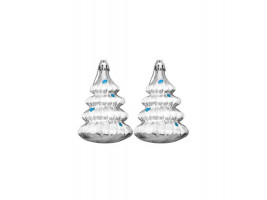 Новогоднее подвесное украшение Ёлочки в серебре из полистирола, набор из 2 шт / 8,6x5,8x3,2см