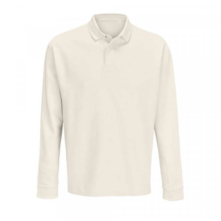Рубашка поло оверсайз с длинным рукавом Heritage, молочная
