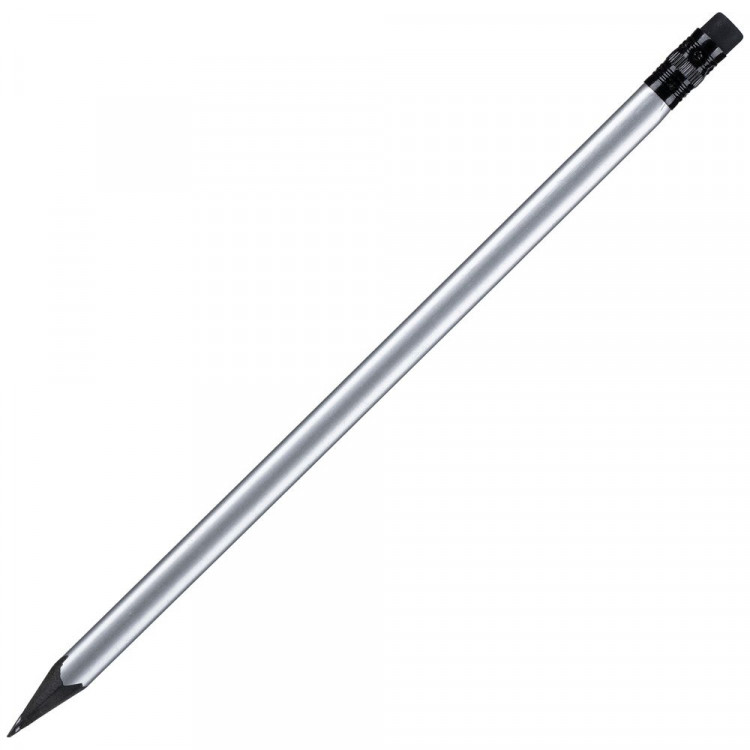 Карандаш простой Triangle Black с ластиком, серебристый