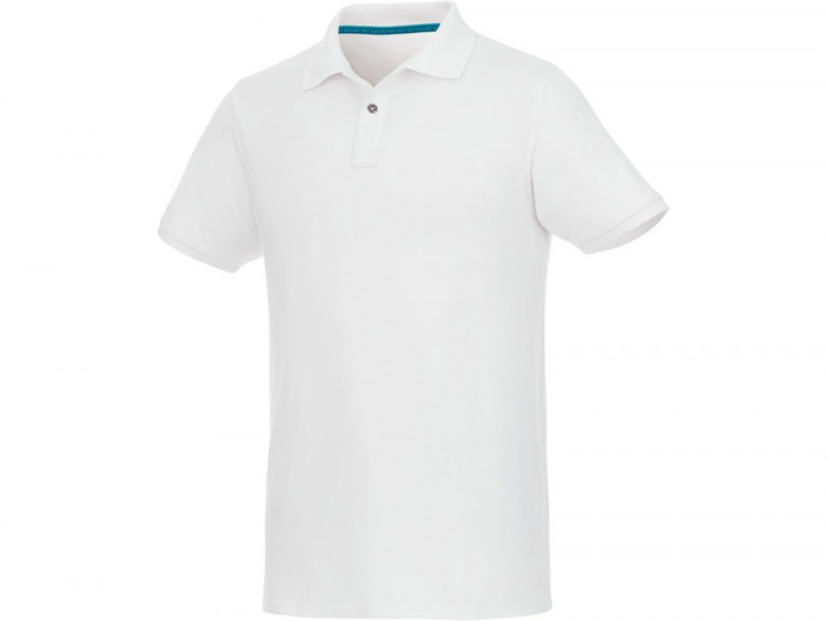 Мужское поло Beryl из переработанных органических материалов с коротким рукавом, белый