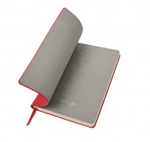 Бизнес-блокнот "Funky" A5, красный, серый форзац, мягкая обложка, в линейку 