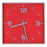 Часы настенные "КВАДРАТ"; красный, 30*30 см; пластик; без элементов питания