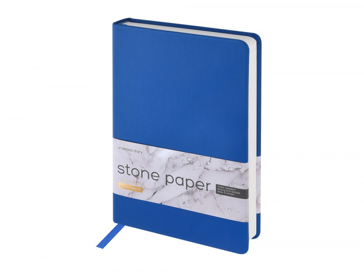 Ежедневник с каменной бумагой недатированный А5 Carrara, синий