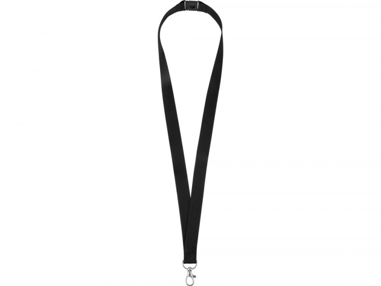 Ланьярд с карабином и замком безопасного разрыва, черный