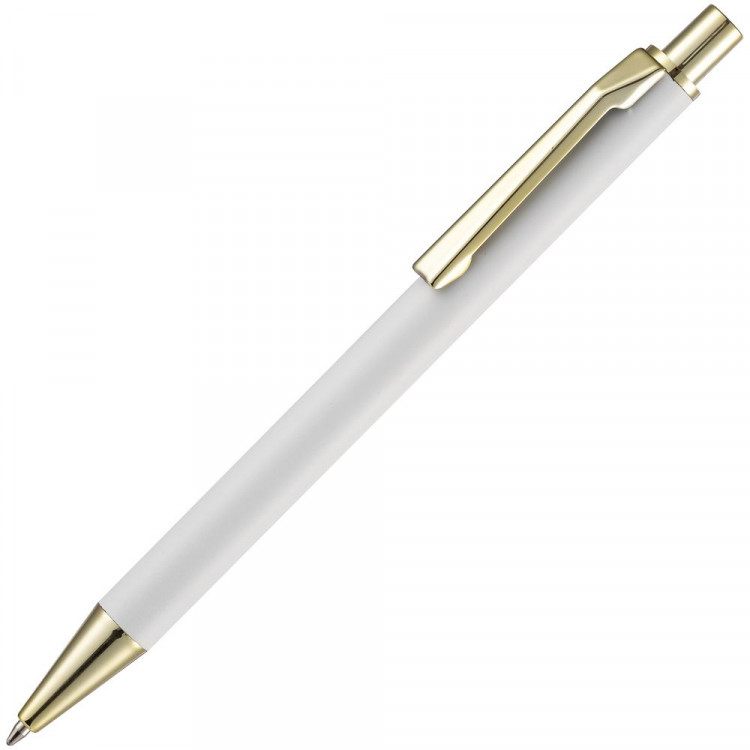 Ручка шариковая Lobby Soft Touch Gold, белая