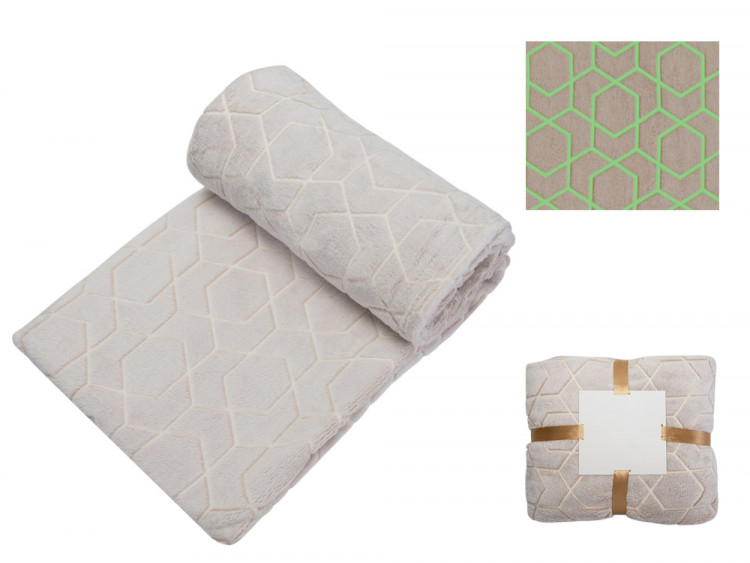 Светящийся в темноте плед Lattice бежевый