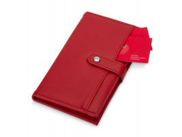 Блокнот-кошелек с сменным блоком А6 Wall Street, 64 листа, красный