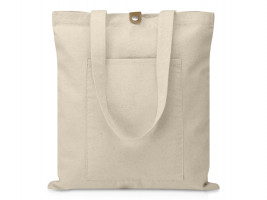 Сумка Clip из хлопка 340 г/м2 с застежкой из экокожи, натуральный