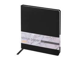 Еженедельник с каменной бумагой А5+ Carrara, черный