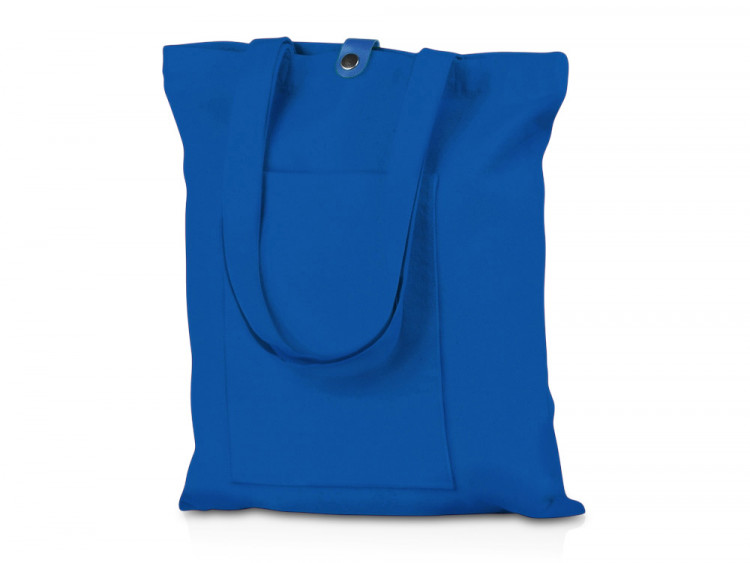 Сумка Clip из хлопка 340 г/м2 с застежкой из экокожи, синий