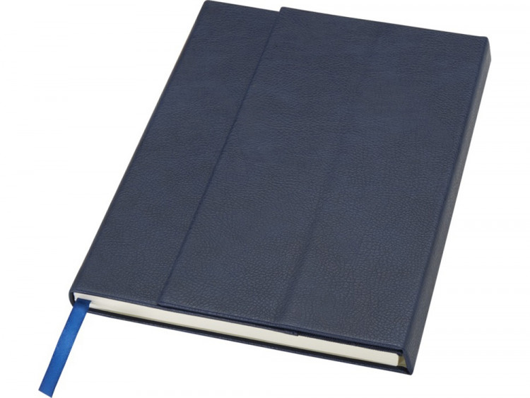 Блокнот Alejandra формата А5 с твердой обложкой из переработанной кожи - Синий