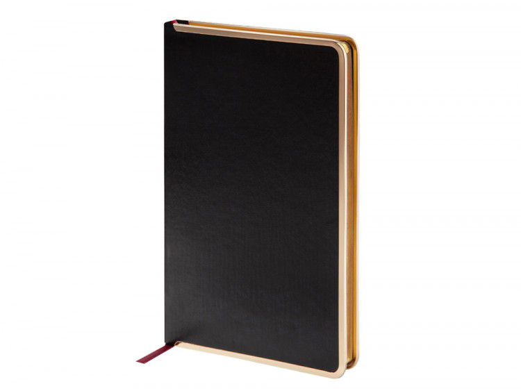 Ежедневник недатированный A5 Chelsea, черный (золотистый кант и срез)