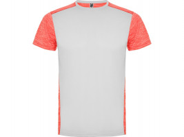 Спортивная футболка Zolder мужская, белый/меланжевый неоновый коралловый