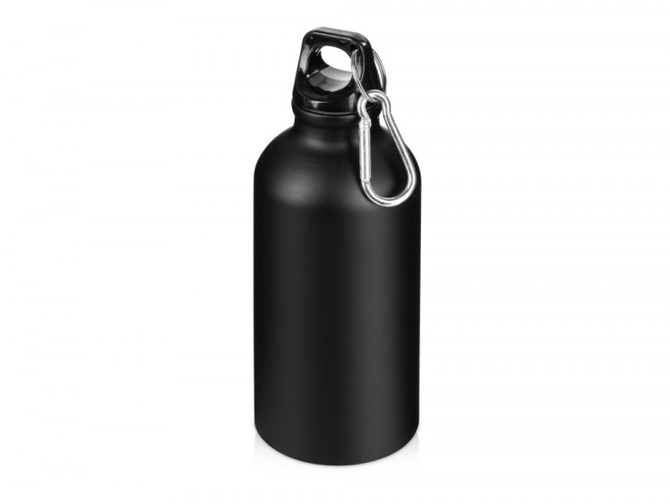 Матовая спортивная бутылка Hip S с карабином и объемом 400 мл, черный