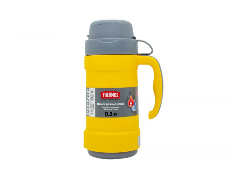 Термос со стеклянной колбой тм THERMOS PICNIC 40 Series Yellow 0,5L