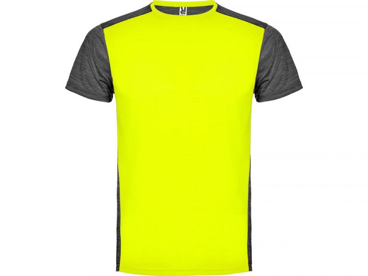 Спортивная футболка Zolder мужская, неоновый желтый/черный меланж