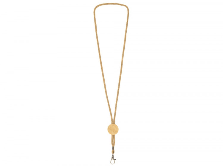 Ланъярд из бумаги с бамбуковой плашкой Franklinia, натуральный