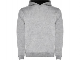 Толстовка с капюшоном Urban детская, серый меланж/черный