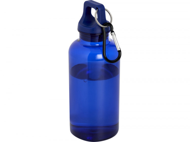 Бутылка для воды с карабином Oregon из переработанной пластмассы, 400 мл - Синий