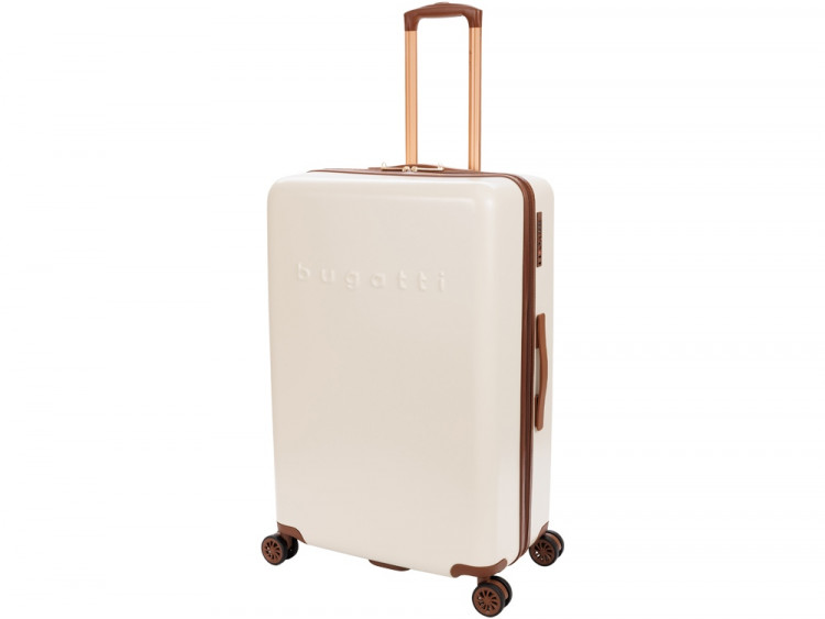 Чемодан BUGATTI Amelia, бежевый, поликарбонат / АБС-пластик, 50х29х76 см, 85 л