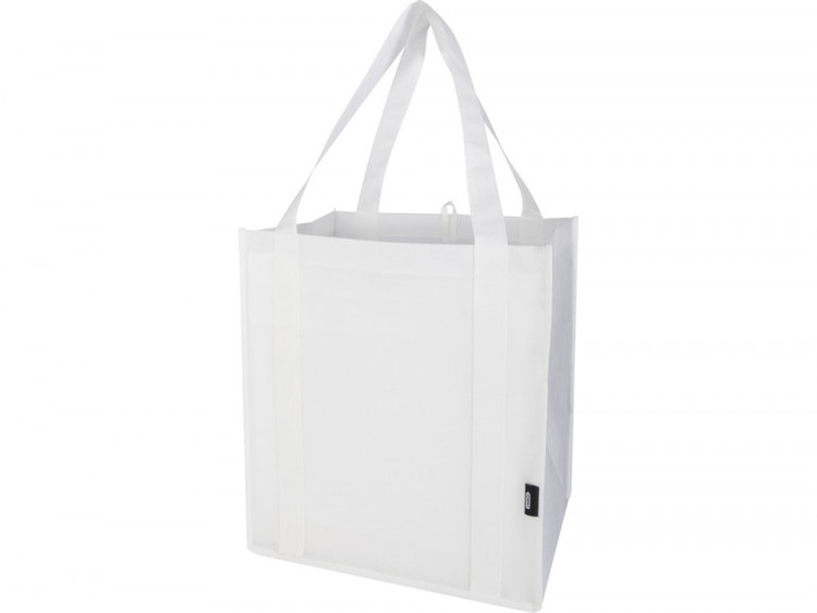 Liberty эко-сумка с прочным днищем объемом 6 л из нетканого материала, переработанного по стандарту GRS - Белый