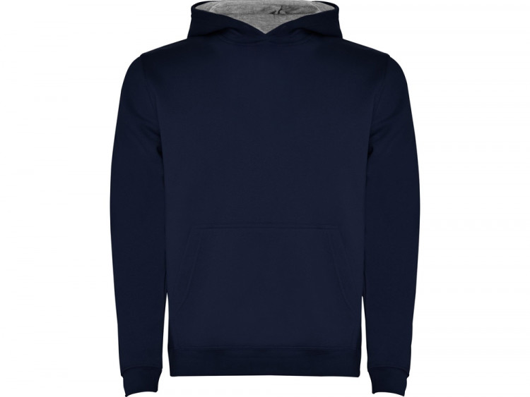 Толстовка с капюшоном Urban детская, нэйви/серый меланж