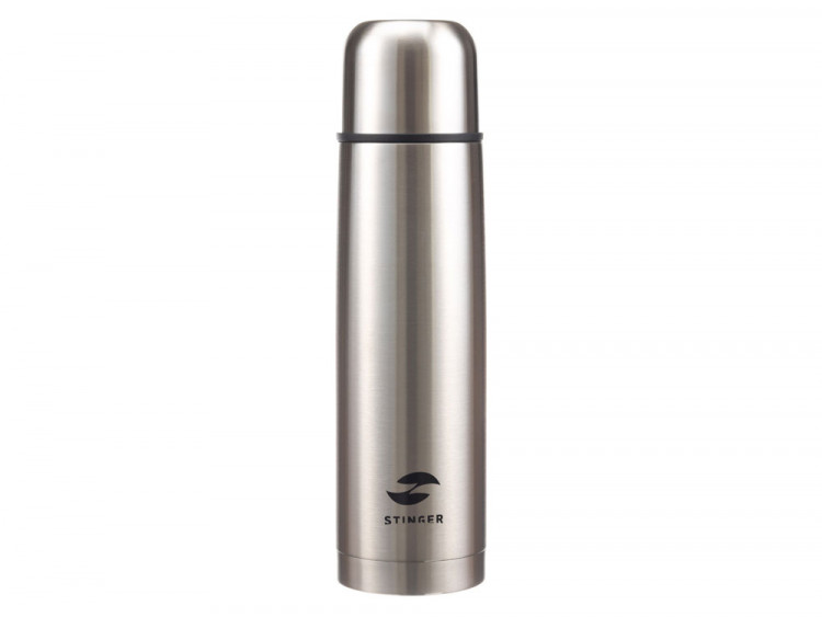 Термос Stinger, 0,8 л, узкий, нержавеющая сталь, серебристый, 8,1 x 8,1 x 29,1 см