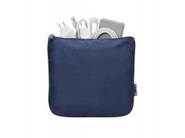 Органайзер для электроники и проводов Amalia из полиэстера 300D с подкладкой, темно-синий