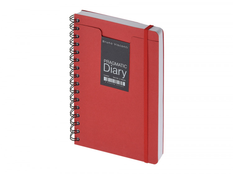 Ежедневник недатированный на гребне А5 Pragmatic, красный