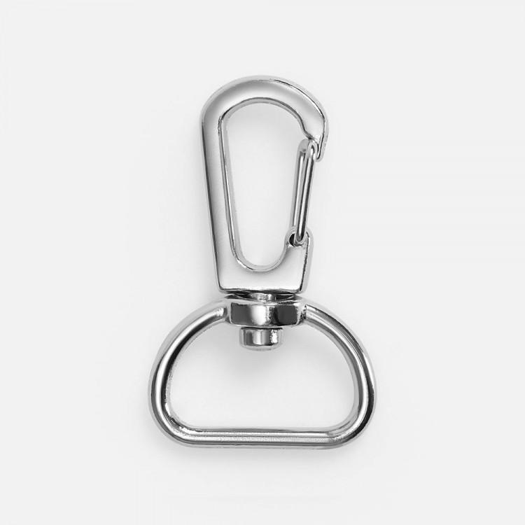 Застежка-карабин Snap hook, M, серебристая (хром)