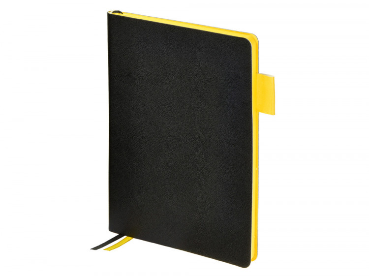 Ежедневник недатированный А5 Boston, черный (желтый обрез)