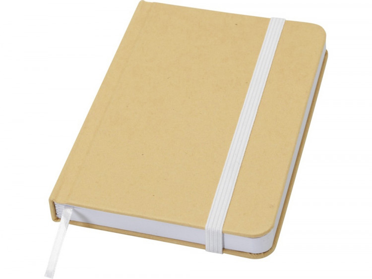 Reed блокнот формата А6 из переработанного материала в твердой обложке с простыми страницами - Белый