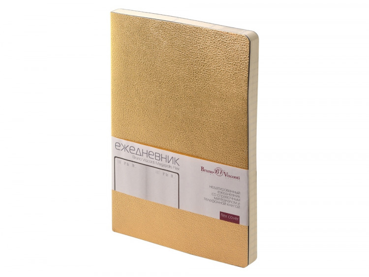 Ежедневник А5 недатированный Megapolis Velvet Flex, золотистый
