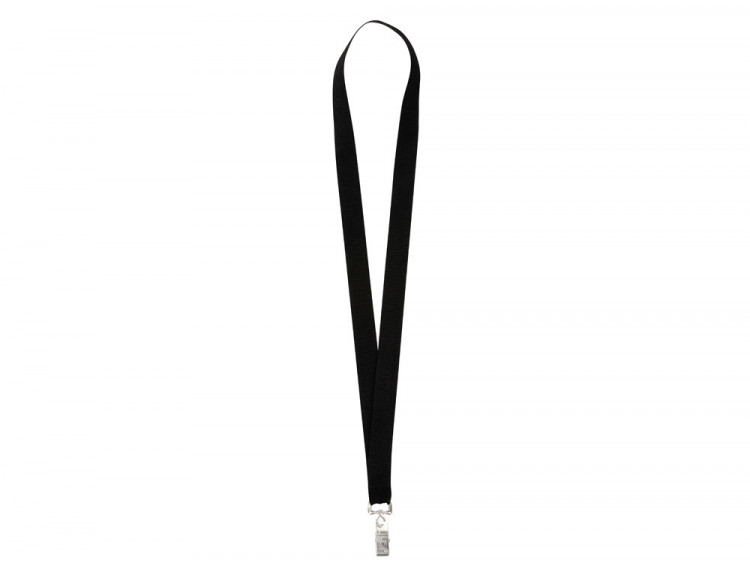 Ланъярд из RPET с клипом, черный