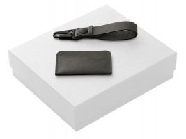 Подарочный набор Long River: картхолдер, ремешок для ключей (без лого Long River), белая коробка