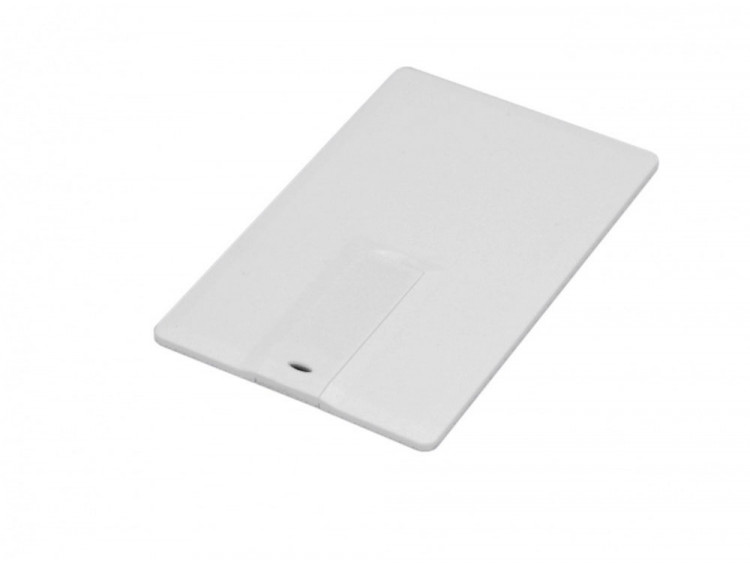 Флешка в виде пластиковой  карты c удобным откидным механизмом, 8 Гб, белый