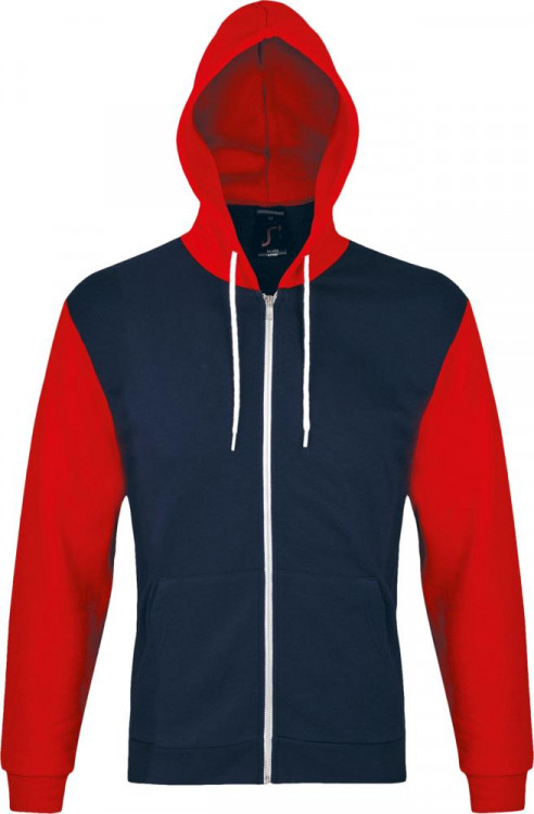 Толстовка на молнии Silver 280 темно-синяя с красным