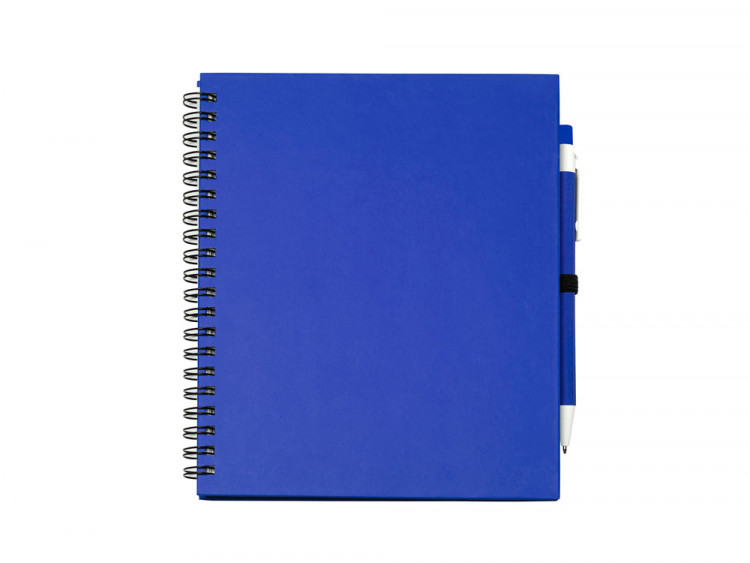 Блокнот LEYNAX с ручкой из переработанного картона, королевский синий