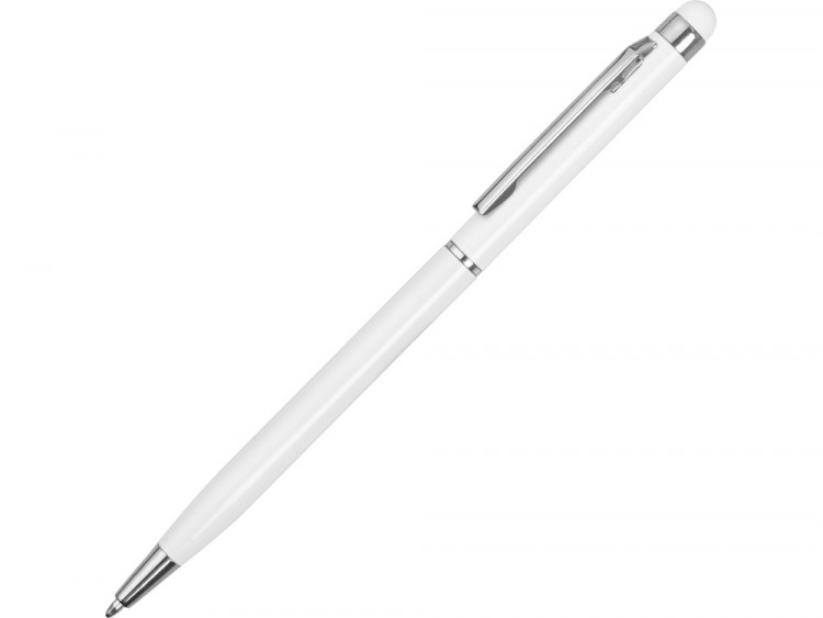 Ручка-стилус металлическая шариковая Jucy, белый