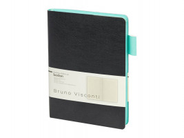 Ежедневник недатированный А5 Boston, черный (бирюзовый обрез)