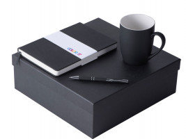 Подарочный набор с блокнотом С3, металлической ручкой и кружкой, черный