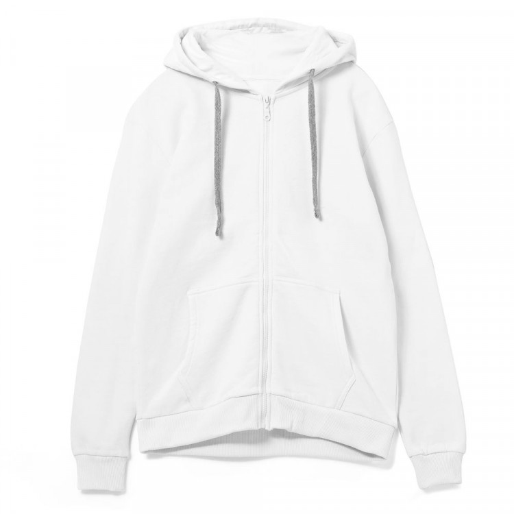 Толстовка на молнии с капюшоном Siverga Heavy, белая (белоснежная)
