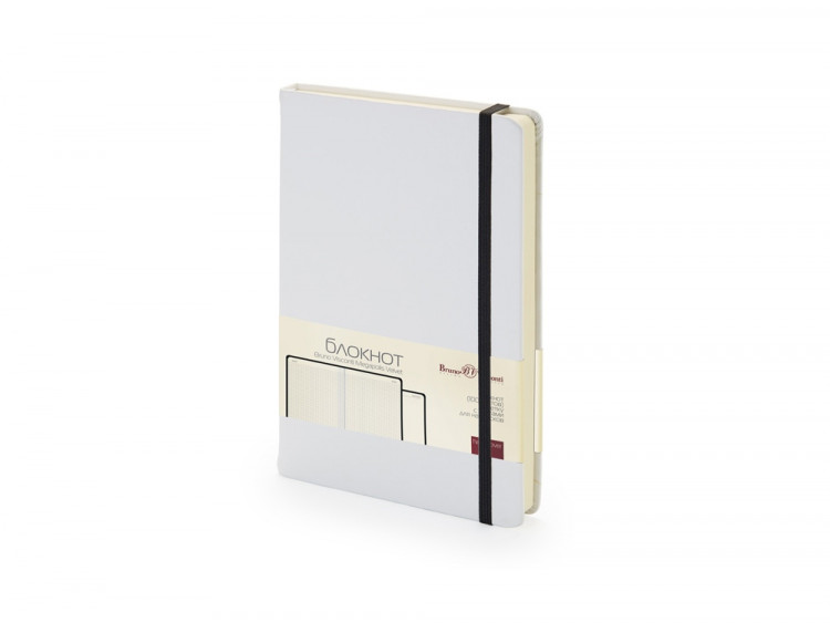 Блокнот А5 Megapolis Velvet на резинке, белый (Р)