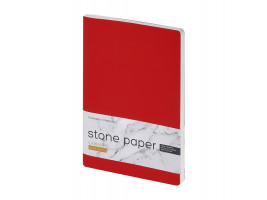 Тетрадь с каменной бумагой А5 Carrara 40 л., линейка, красный