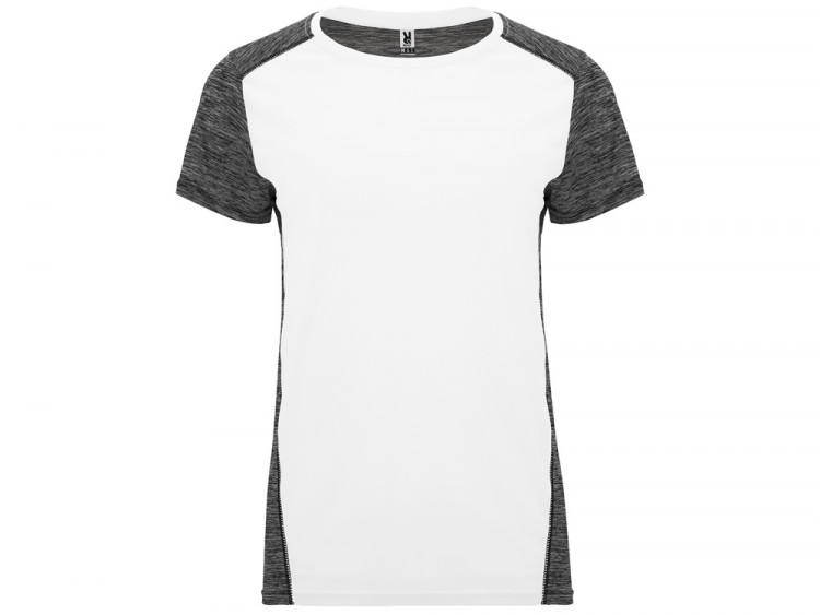 Спортивная футболка Zolder женская, белый/меланжевый черный