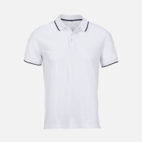 Рубашка поло унисекс Palermo, белая с темно-синим